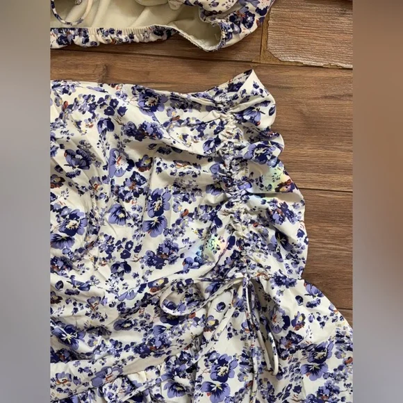 Missguided Floral Purple and White Women's Co-ord Set - Picture 4 of 14